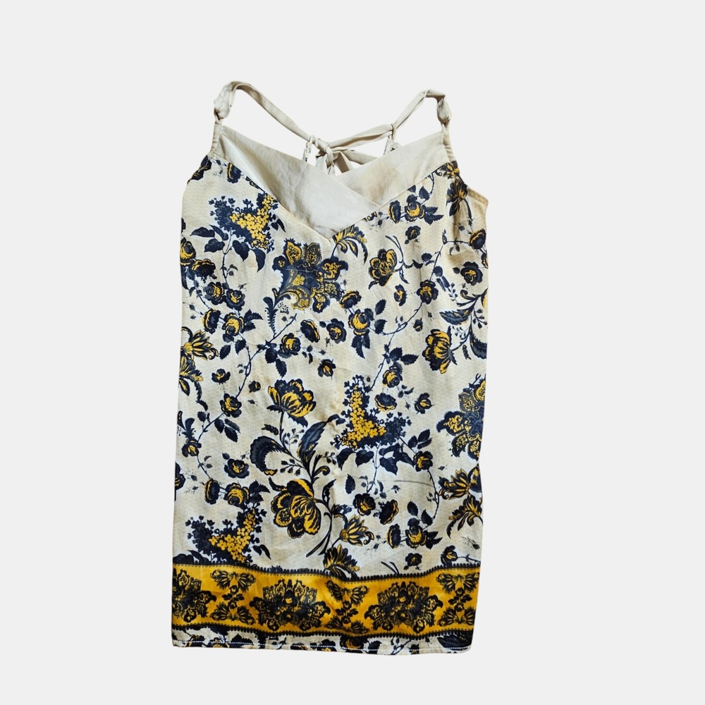 Free People Intimately Solstice Satin Camisole Tank Top XS Tea Combo Floral Chic
